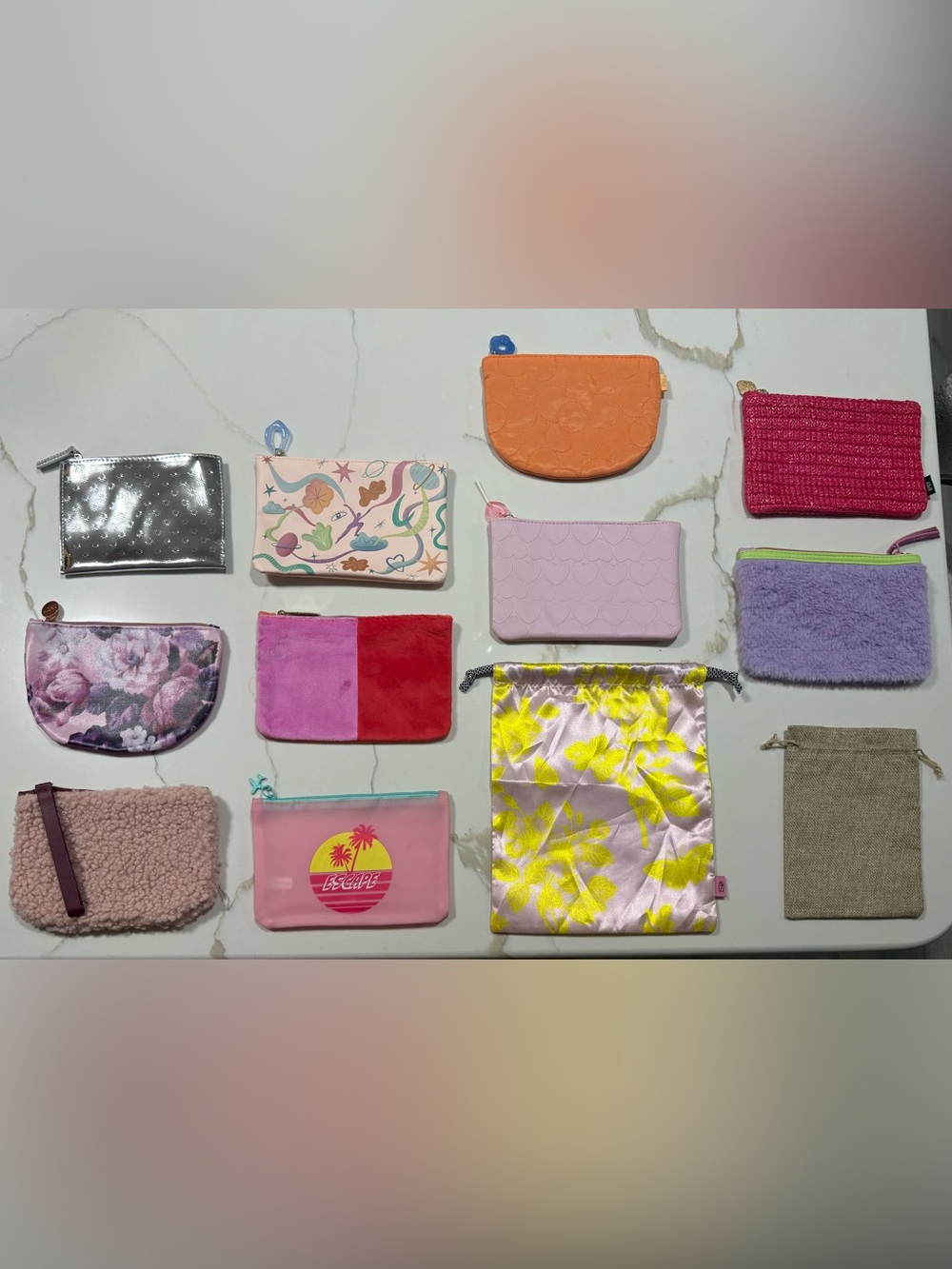 Assorted Ipsy cosmetic Women's Small Pouch - Pink, Purple, Orange, Silver & More